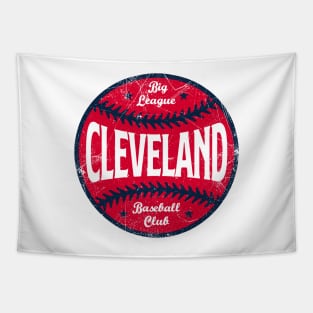 Cleveland Retro Big League Baseball - White Tapestry