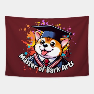 Graduation puppy Tapestry