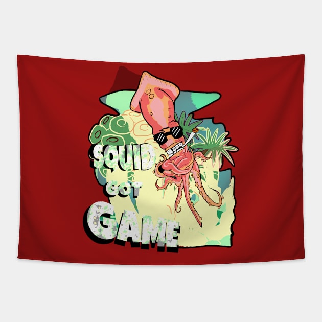 Squid got game Tapestry by Ace13creations