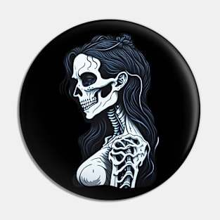 Cartoon Female Skeleton Pin