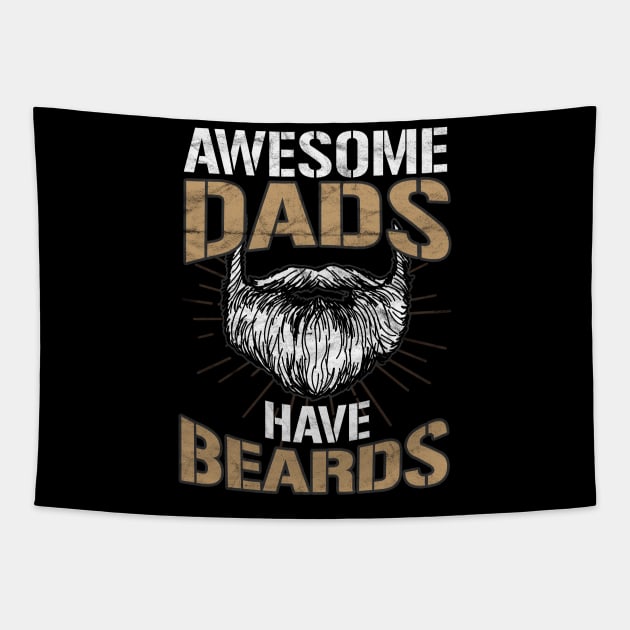 HIPSTERS-Awesome Dads Have Beards Tapestry by AlphaDistributors