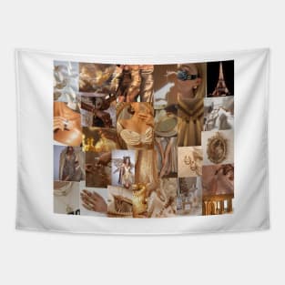 gold aesthetic collage Tapestry