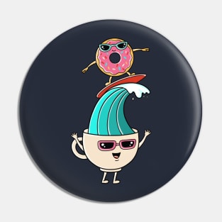 Coffee and donuts beach Pin