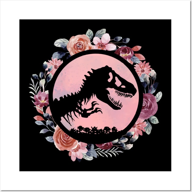 Jurassic Park Flowers - vintgae, retro, dino, dinosaur, gift idea,  birthday, christmas, gift for fans, girls, women, kids, funny, cute, mom,  girlish, girly, jurassic world, clever girl, lover, men, raptor, trex, baby