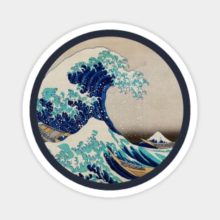 The Great Wave off Kanagawa circle Magnet