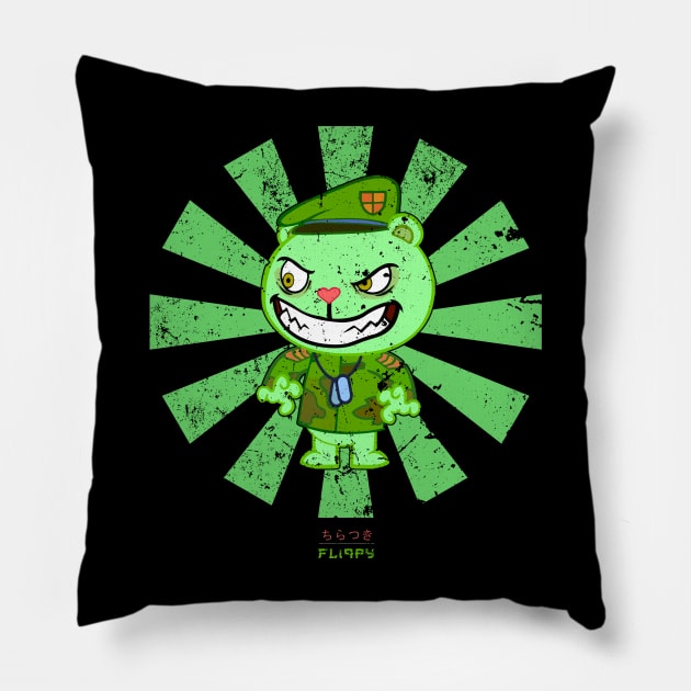 Fliqpy Retro Japanese Flippy Happy Tree Friends Pillow by Nova5