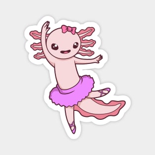 Comic Axolotl dances ballet - Ballerina Magnet