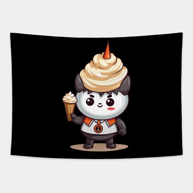 kawaii ice cream cone junk food T-Shirt cute  funny Tapestry by nonagobich