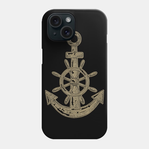 Vintage Boat Anchor Illustration Drawing Birthday Gift Phone Case by GBDesigner