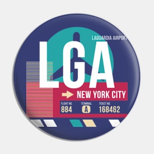 New York City (LGA) Airport Code Baggage Tag E Pin