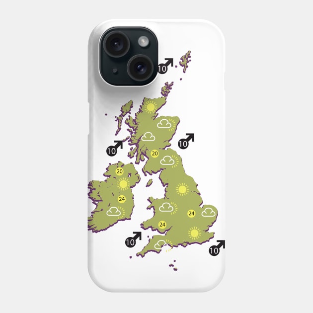 UK Weather Map Phone Case by nickemporium1