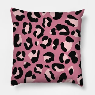 Black, Pink & Blush Pink Leopard Print Pillow