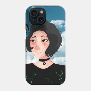 beautyfull doomer girl with a butterfly Phone Case