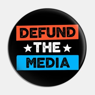 Defund the Media Protest Vintage Social Distance Pin