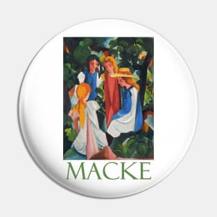 Four Girls by German Expressionist August Macke Pin