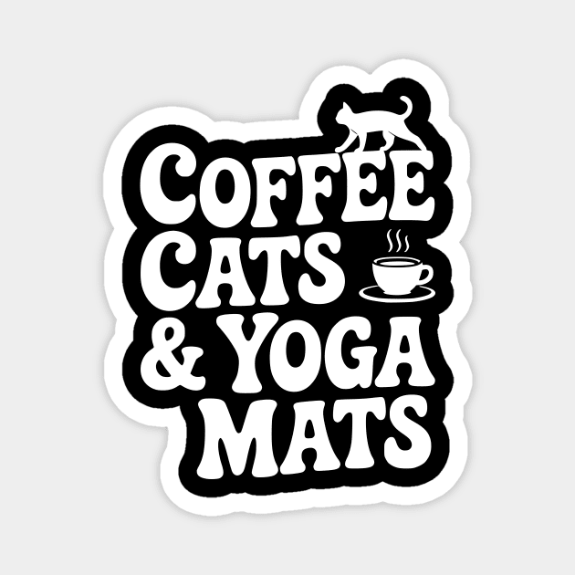 Coffee Cats & Yoga Mats Magnet by Frank Ring