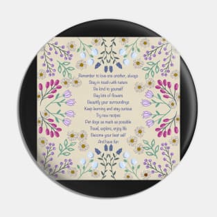 Love One Another Quote with Flowers by MarcyBrennanArt Pin