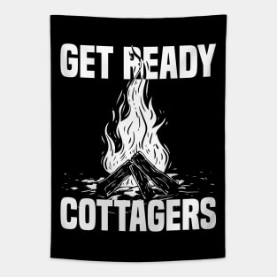 Campfire get ready cottagers Tapestry