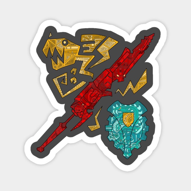 Monster Hunter Gunlance lined Magnet by paintchips