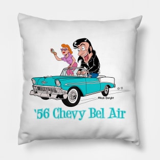 1956 Chevy Bel Air Cartoon Pillow