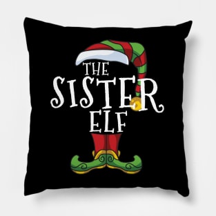 Sister Elf Family Christmas Matching Holiday Funny Pajama Pillow