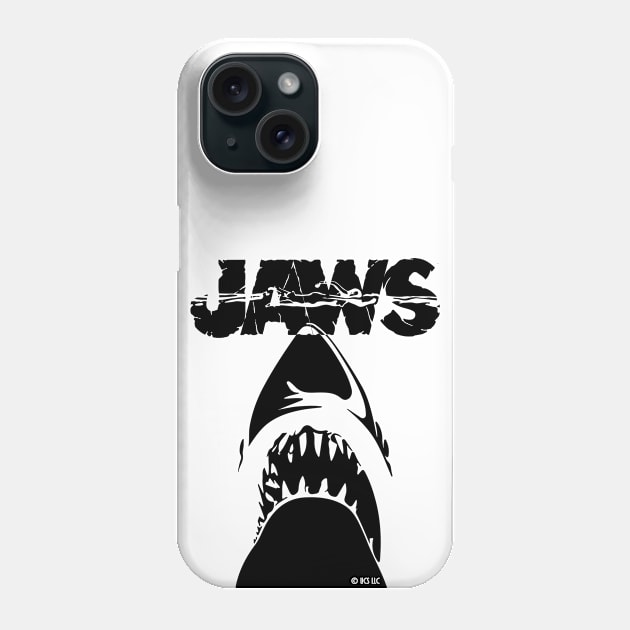 JAWS - GREAT WHITE DANGEROUS SHARK black Phone Case by kooldsignsflix@gmail.com