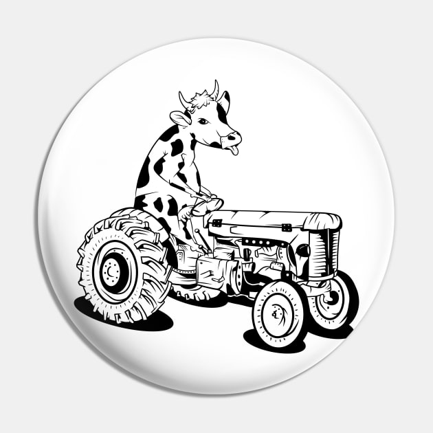 Cow driving a tractor Pin by mailboxdisco