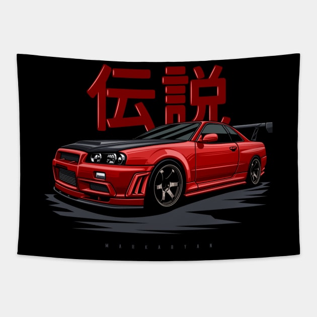 Skyline GTR R34 Tapestry by Markaryan