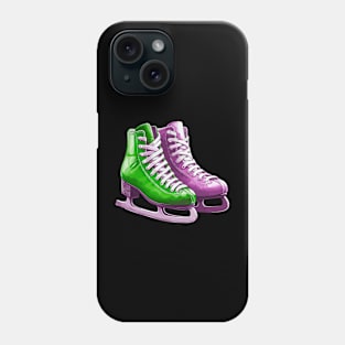 Green Purple Ice Skating Boots Phone Case