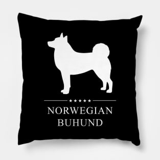 Norwegian Buhund Dog White Silhouette Pillow