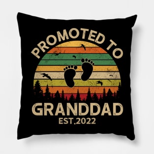 Promoted To Granddad Est 2022 Pregnancy Announcement Vintage Pillow