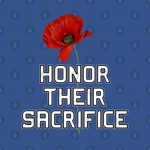 Honor Their Sacrifice Memorial with Red Poppy Flower Pocket Version (MD23Mrl006) by Maikell Designs