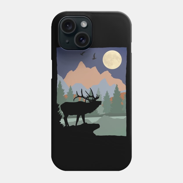 Mountain Scene Caribou Phone Case by RockettGraph1cs