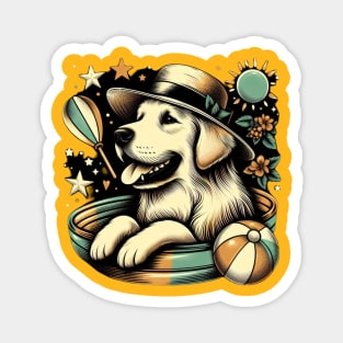 Golden Retriever Energy - summer vibes  dog style Magnet