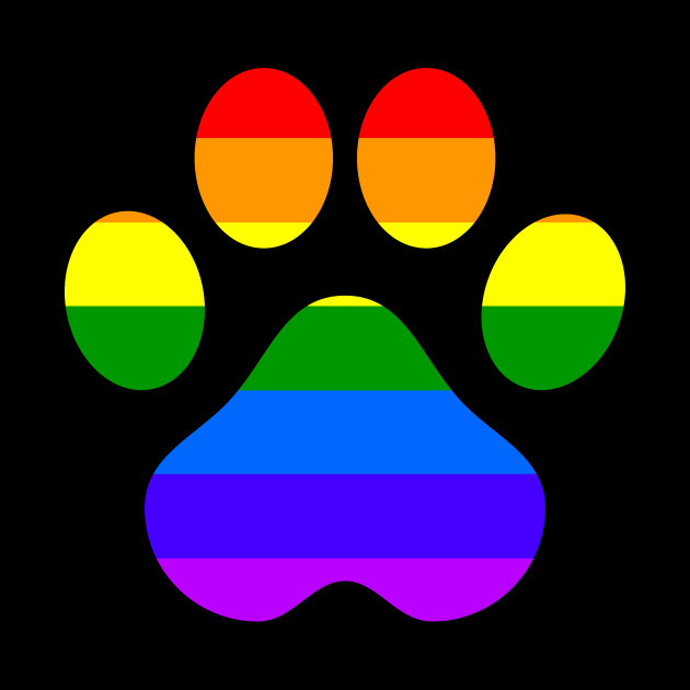 Lgbt Pride Gay Furry Furries Paw Print Rainbow Pride