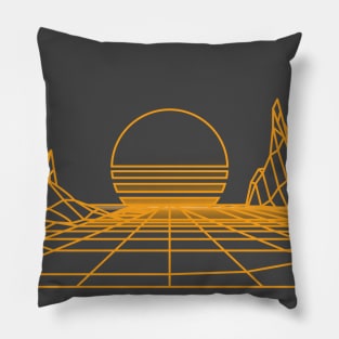Yellow Synthwave Pillow