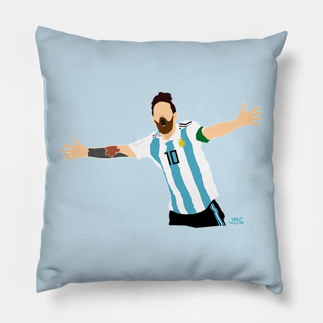 Lionel Messi Argentina 18 Pillow by jbsgrafico