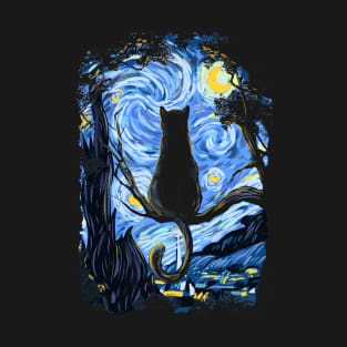 Cat  Starry Night T-Shirt