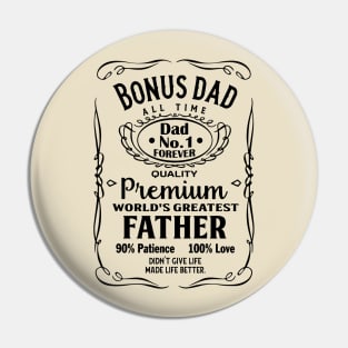 Bonus Dad | No.1 Dad | best dad ever | Father's Day Gift | Dad Birthday Gift Pin