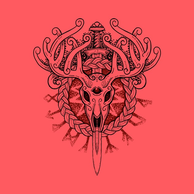 Deer viking skull by BlackForge