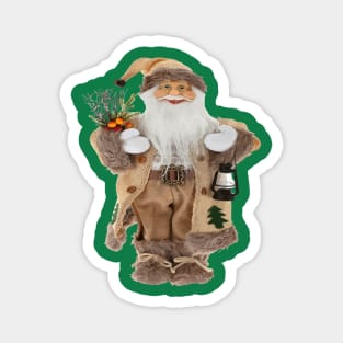 Vintage Style Santa Claus Wearing Brown Suit Vector Art Magnet