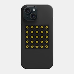 Yellow Chrysanthemum Light and Shadow Kaleidoscope pattern (Seamless) 12 Phone Case