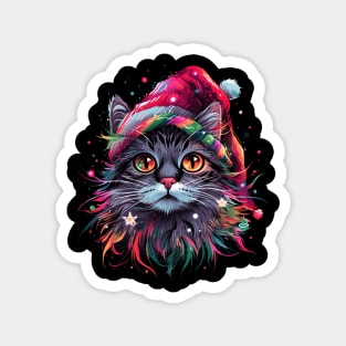 Cute Colorful Cat Christmas for Women's Girls Men Boys Kids Magnet