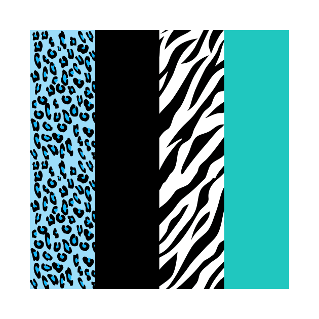 Leopard Print, Zebra Print, Animal Print, Blue by Jelena Dunčević