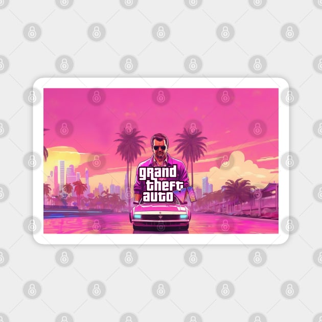 GTA 6 Magnet by Buff Geeks Art