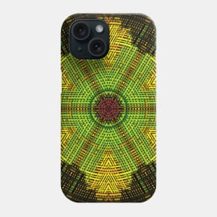 Weave Mandala Green Yellow and Red Phone Case