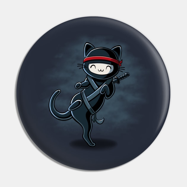 Ninja Cat Pin by SJayneDesign