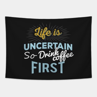 Quoted Coffee Gifts for Coffee Caffeine Lovers Tapestry