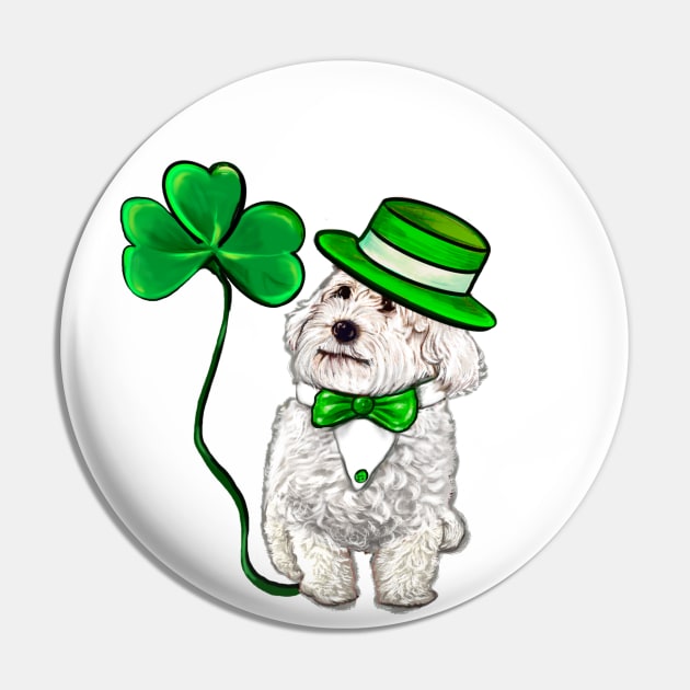 Top 10 best Irish Gifts Sailor Cavapoo cute funny dog in tuxedo hat Clover Shamrock Green three leaf Shamrock Clover Pin by Artonmytee