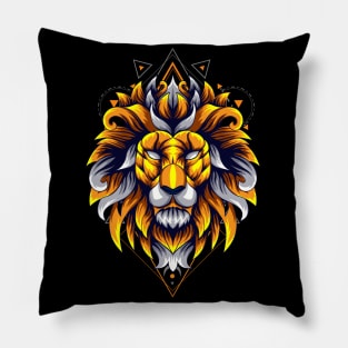 lion rainbow hot Pillow